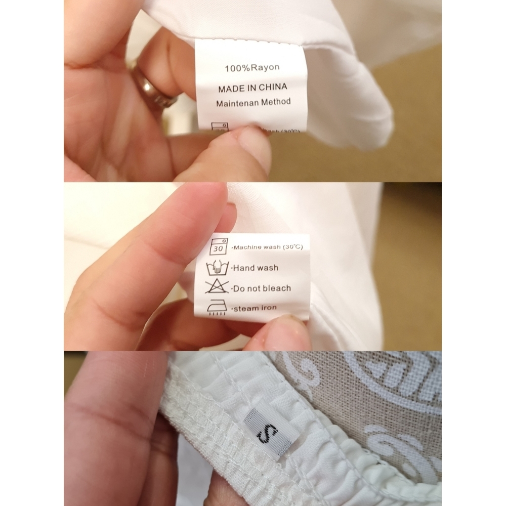 One Shoulder Smocked Cutout Waist Sundress Flowy A-Line Dress White Women Size S - Picture 15 of 17